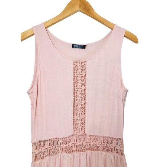 CURE Embroidered Lace Inset Maxi Dress Size Large - Picture 7 of 9